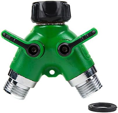 GESURA 2 Way Y Hose Splitter Garden Hose Connector Valve Adapter Outdoor Faucet Zinc Alloy Irrigation Tap
