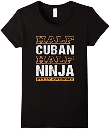 Womens Half and Half Ninja Fully Awesome Cuban Medium Black