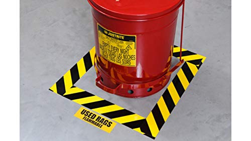 ABC Aisle Marking Tape 3” x 36’.1 Roll of Hazard Warning Tape. Flexible Black, Yellow Tape. Vinyl Tape for Making Steps, Pillars, Parking Lots, Walk Ways. Natural Rubber Adhesive. 7 Mil Thick.