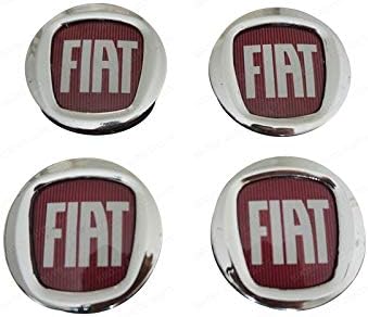 Bross BSP857 4 Pieces alloy wheel center Red caps 50mm for FIAT 0735448759
