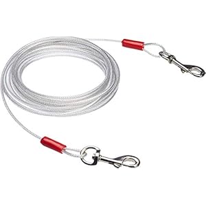 AmazonBasics Tie-Out Cable/Leash for Dogs up to 41 Kg, 25 Feet
