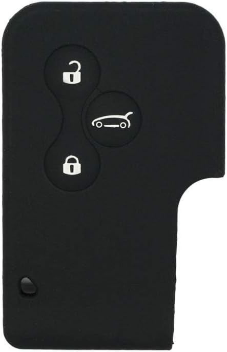 BROVACS Silicone Cover Protector Case Holder Skin Jacket Compatible with RENAULT 3 Button Smart Card Key Remote Fob CV2351 Black