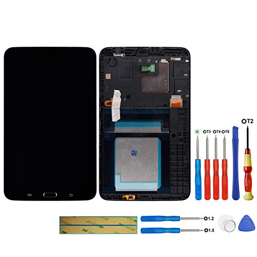 Swark LCD Display Compatible with Samsung Galaxy Tab 3 Lite 7.0 SM-T110 SM-T111 SM-T113 SM-T114 SM-T116 (Black with Frame) Touch Screen Digitizer Replacement