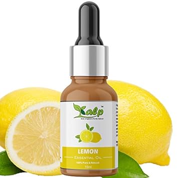 Kalp Pure Lemon Essential Oil For Face, Hair Dandruff & Skin Pigmentation & Lightening, Therapeutic Grade/For Diffuser-15ml