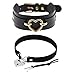 Leather Choker Collar For Women,Sexy Soft PU Leather Choker Necklace (Gold Heart)