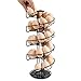 Flexzion Egg Skelter 360 Degree Rotatable Spiral Design Dispenser (Large) Chrome Plated Deluxe Modern Standing Storage Display Rack Organizer Holder for Countertop Kitchen, Black
