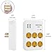 BESTTEN 6-Outlet, USB Wall Tap Adapter, Wall Mountable Surge Protector 450 Joules, 2 USB Charging Ports (2.4A/Port, 3.1A Total) and 6 AC Outlet, Twist-To-Lock Safety Cover, ETL Certified