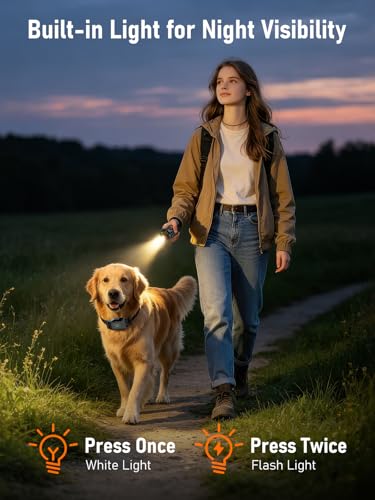 VOISTINO 2-in-1 GPS Wireless Dog Fence & Training Collar with Remote, Up to 2997 ft Range, 4 Training Modes, IPX7 Waterproof & Rechargeable, Built-in Light, Electric Dog Fence System