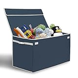 Great Useful Stuff | Bigger, Sturdier, Toy Chest | Collapsible with Flip-Top Lid, Large, Orion Blue| 600 Denier | Extra Tough