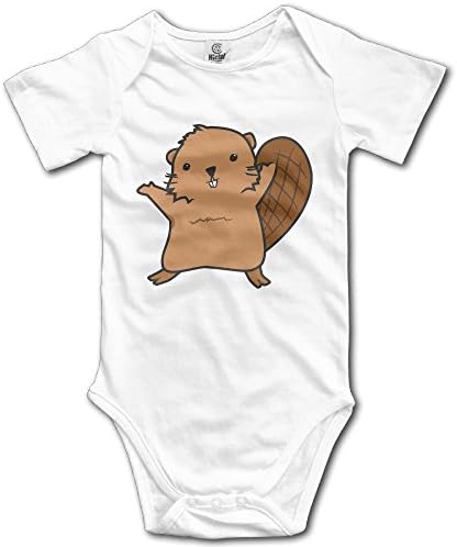 PaBa Beaver Animal Short Sleeve Baby Girl Clothes One-Piece Bodysuit Jumpsuit Unisex