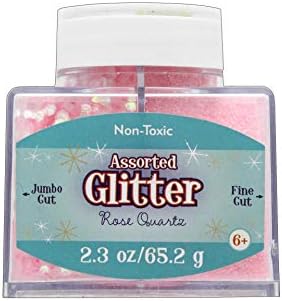 Sulyn Glitter 2.3oz Stack Jar Assorted Rose Quartz