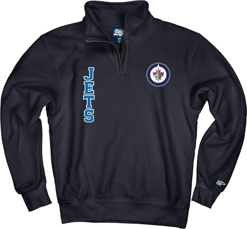 Blue 84 Winnipeg Jets NHL Officially Licensed Quarter Zip Sweatshirt Breakaway…