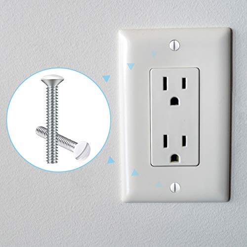 120 Pieces White Wall Plate Screws, 1 Inch Long Slotted 632 Threads