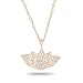 14k Rose Gold-Plated Sterling Silver Cubic Zirconia Pave Matte Finish Lotus Pendant Necklace, 18