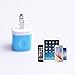 Weiup 5V/1.0AMP 1-Port USB Wall Charger -  Blue,Green, White (3-Pack)