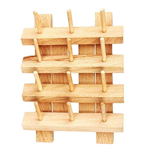 Eiito Premium Beechwood 12-Spool Sewing & Embroidery Thread Rack (12-Spool) - Thumbnail 2