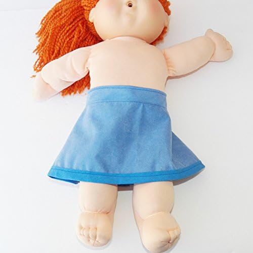 Cabbage Patch Kids 16 inch doll clothes handmade blue faux suede wrap skirt