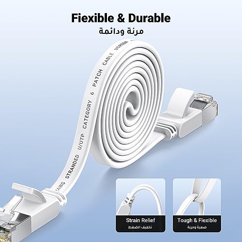 UGREEN Ethernet Cable Cat6 10M Gigabit Flat Network Coed 1000Mbps High-Speed Shielded Internet Cable RJ45 Ethernet Wire Patch Compatible for Laptop, PC, PS5 PS4, TV, Modem, Router, Hub, Switch