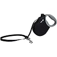 Alcott Adventure Retractable Reflective Belt Leash, 16' Long, Medium for Dogs Up to 65 lbs, Blue with Black Soft Grip Handle,RLSH AA MD BK