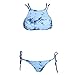 Ayliss Women Tie Dye Bandage Push up Padded Bikini Set with Side-tie Bottom