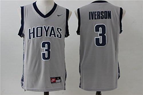 LI Georgetown University Hoyas Men's #3 Allen Iverson Fadeaway Basketball Jersey