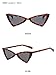 ADE WU Triangle Cat eye Sunglasses for Women Men Trendy Retro Glasses UV400 Protection (Leopard/Green Lens)
