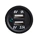 FICBOX Dual USB Charger Power Socket 12V 1A 2.1A Waterproof Dual 2 USB Port Power Socket Mobile GPS Charger Car Boat Motorcycle Marine Carvans Flush Mount With Wire