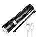 Ustellar Rechargeable 1000 Lumens CREE LED Flashlight, IP65 Waterproof, Zoomable Aluminum Tactical Flashlight, 5 Modes Super Bright Torch for Camping, Hiking, Battery and USB Cable Included