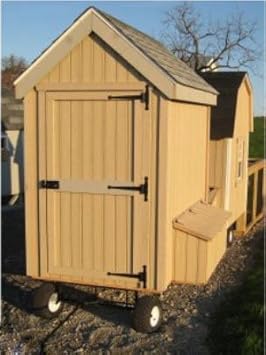 Little Cottage Gable Poulailler Avec Roulettes 4l X 6 W Ft 11