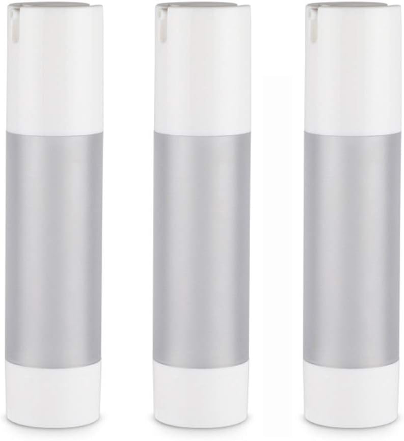 3PCS Travel Lotion Pump Bottle Frosted Airless Vacuum Cream Containers Bottle Refillable for Toiletries Cosmetic Foundation Emulsion (50ml)