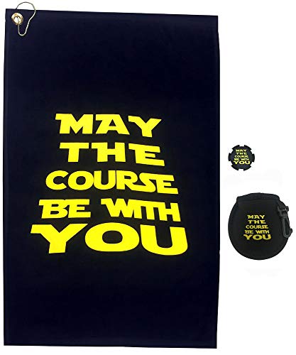 Giggle Golf May The Course Be with You Golf Towel, Poker Chip & Ball Cleaning Pouch