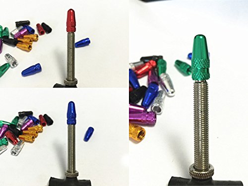 image for ISusser 24 Pcs French Style Valve Cap, Multi-Color Anodized Machined A