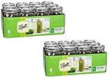 Ball Wide Mouth Quart Glass Jars 12 Pack | Freezer Safe (32 OZ - SET OF 2)