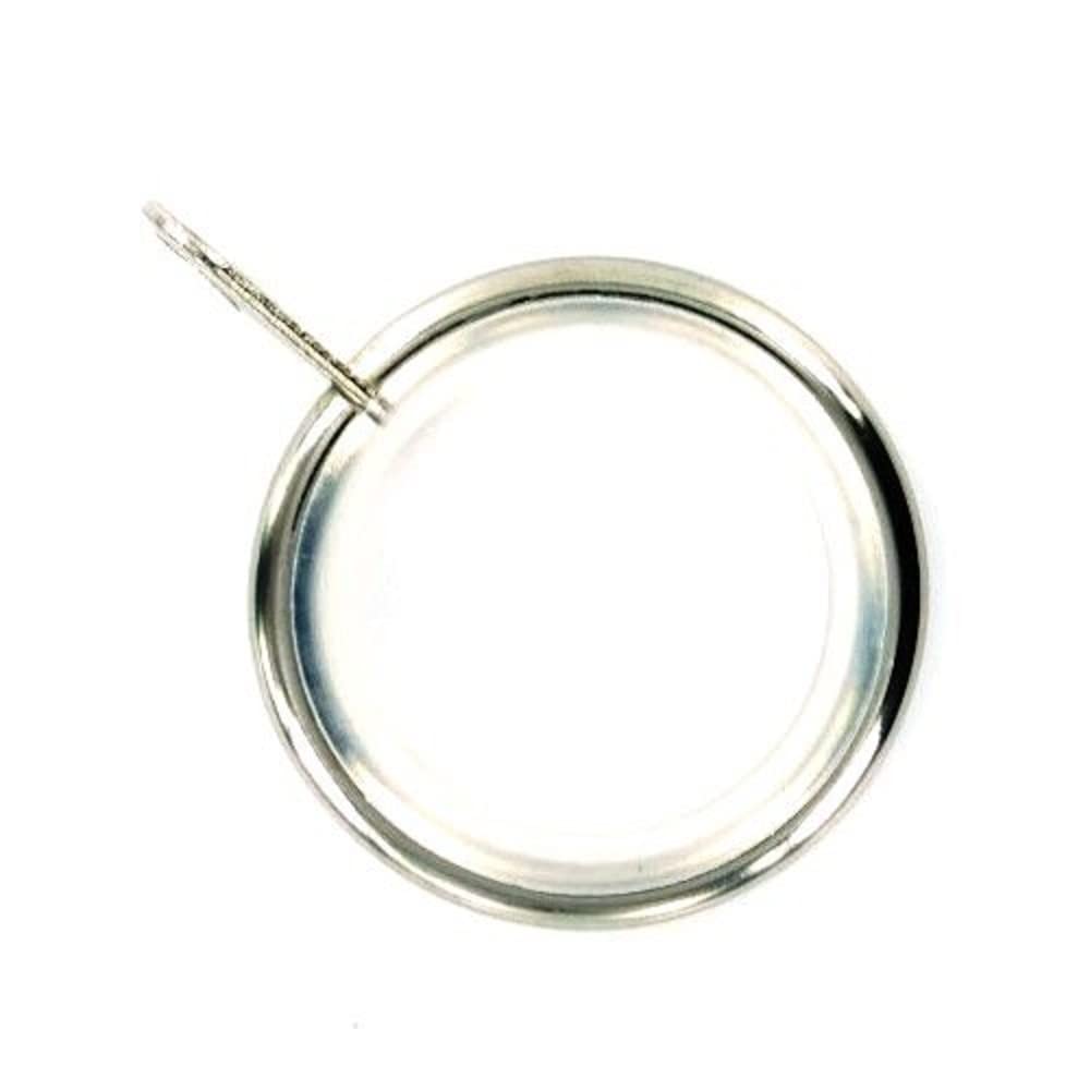 Merriway BH03202 (8 Pcs) Silent Running Metal Curtain Drapery Pole Rod Rings with Fixed Eye, Inner Diameter 32mm (1.1/4 inch) Outer Diameter 42mm (1.5/8 inch) Nickel Chrome - Pack of 8 Pieces