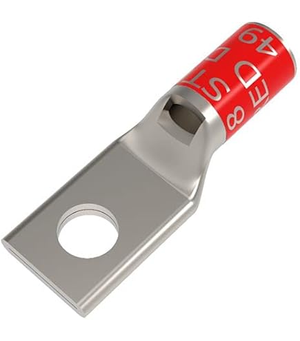Burndy 8 AWG One-Hole Lug Compression Connector, Straight Barrel