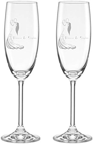 LENOX Blush Crystal Champagne Toasting Flutes 6oz Personalized Bride & Groom Couple Design 2pc Set Wedding #69-01