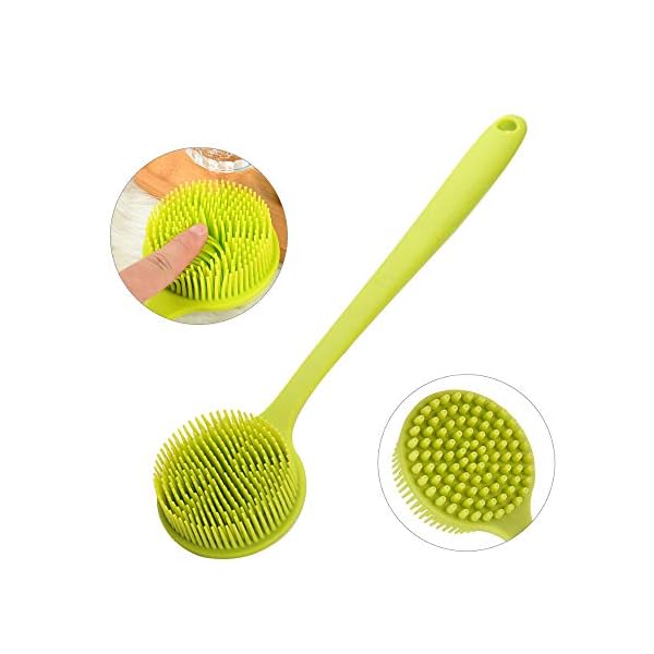 Ithyes Silicone Body Brush, Bath Brush Back Scrubber Long Handle Bath Shower Brush with Ultra Soft Bristles,Non-Slip…