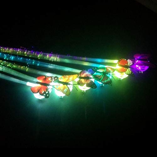 image for HongFu 12 Pack Alternating Multicolor LED Light-Up Flashing Fiber Opti