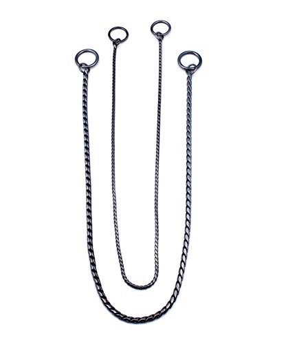 SGODA Black Dog Chain Collar Choke Pet Training Snake Collar with Heavy Links, 20 in, 4 mm