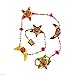 Handmade Star and Moon Indian Door Hanging Mobile - 120cm Height, Multicolour Beautiful Home Decor Ornaments for Doors, Walls and Windows, Boho Theme Home Decoration