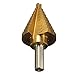 Drillpro Titanium Step Drill Bit Cone Drill Bits, High Speed Steel 10 Steps 1/4” to 1-3/8”