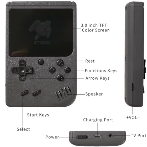 Storio Rechargeable Pocket Video Game for Kids 400 in 1 Retro Game Box Console Handheld Game Box with TV Output - Multicolor 2