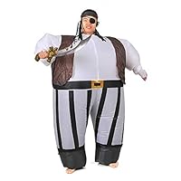 RHYTHMARTS Inflatable Pirate Costume Easter Suits Fancy Dress Cosplay Costumes (Pirate Black)