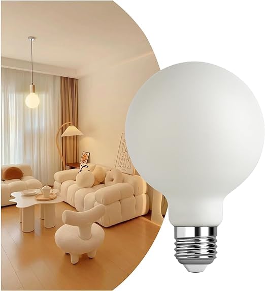 Photo 1 of Brighfivey Frosted Globe Light Bulbs 60 Watt Equivalent, 6W No Dimmable LED Globe Light Bulbs, 2700k Soft White, E26 Standard Base G30/G95 Vintage LED Edison Bulb, 1 Pack