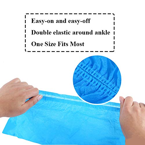 LyncMed | 200 Pack Shoe and Boot Covers, Disposable Shoe Covers, Shoe Cover Booties for Indoors, Hospital & Construction, Non-slip Reusable & Water Resistant, Blue, Size Large Fits Most - Thumbnail 2