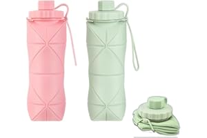 MEISO Collapsible Water Bottles, 1 PCS Silicone Foldable Portable Water Bottle for Travel Camping Hiking Cycling Yoga Sports 