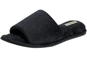 Dearfoams Women's Indoor Fuzzy Memory Foam Cloud Slip On Beatrice House Slide Slipper