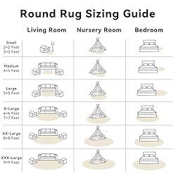 OLANLY Ivory Round Rugs for Bedroom - Machine