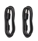 Two (2) Pack Black 5 Foot Micro USB Data Charging Fast Rapid Cables for Samsung Galaxy S7 S6 Note 5 4 Compatible with Motorola LG HTC
