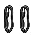 Two (2) Pack Black 5 Foot Micro USB Data Charging Fast Rapid Cables for Samsung Galaxy S7 S6 Note 5 4 Compatible with Motorola LG HTC